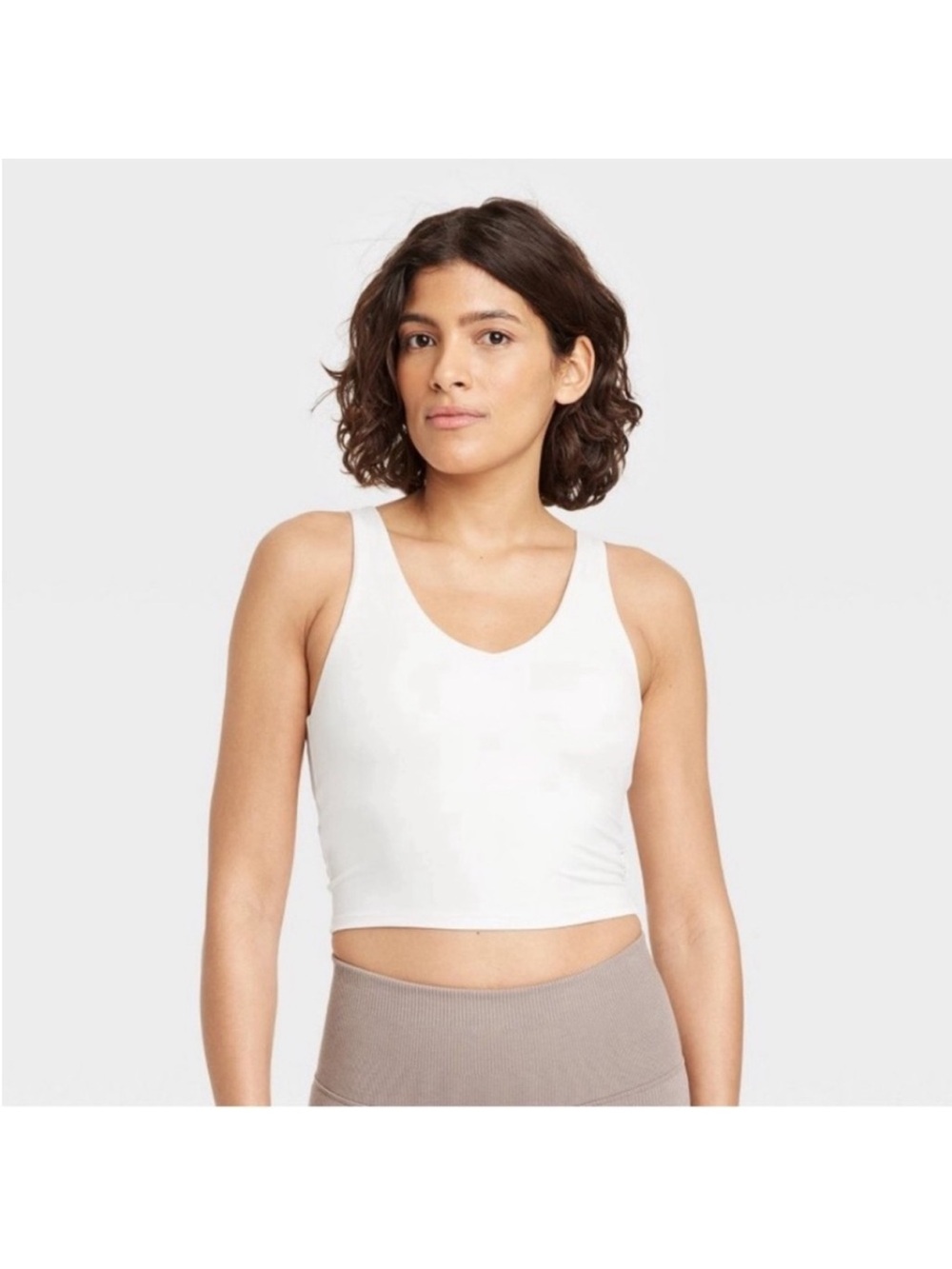 Target Light Support Flex V-Neck Tank Bra - Cream